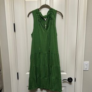Max Studio Green Tiered Halter Sundress